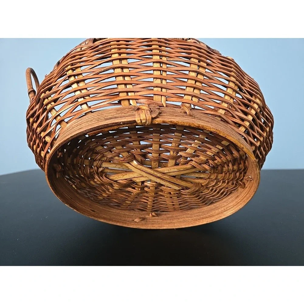 Vintage Wicker Duck Basket Woven Rattan Wood‎ Beak Farmhouse Country Animal Boho